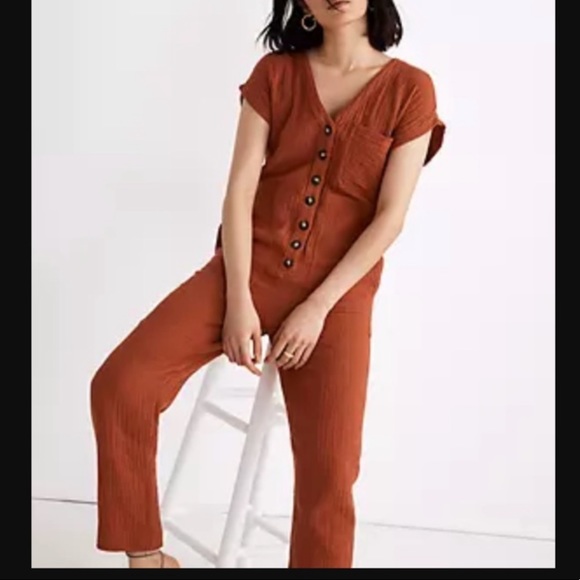 Madewell Pants - Madewell Light Spun Button Front Jumpsuit L